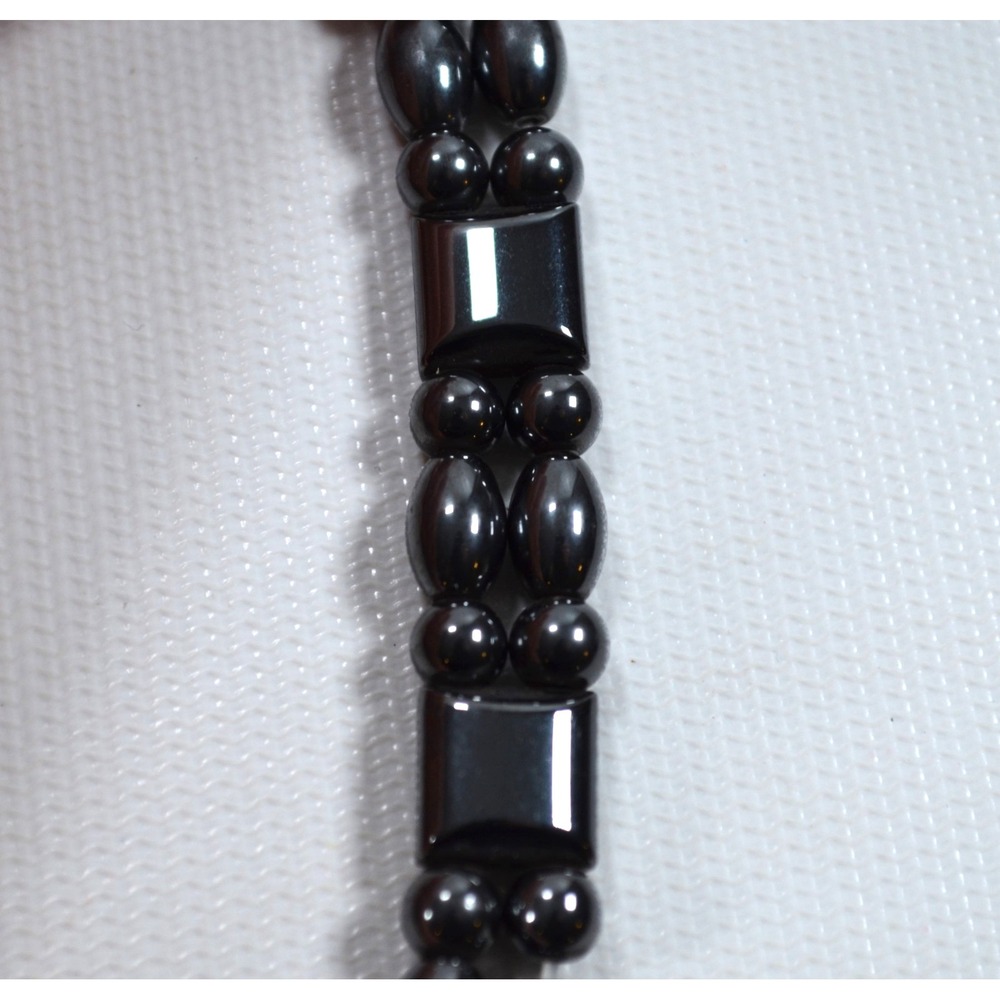 Magnetic Gunmetal Black Silver Tone Bracelet 6.5" - Picture 7 of 8